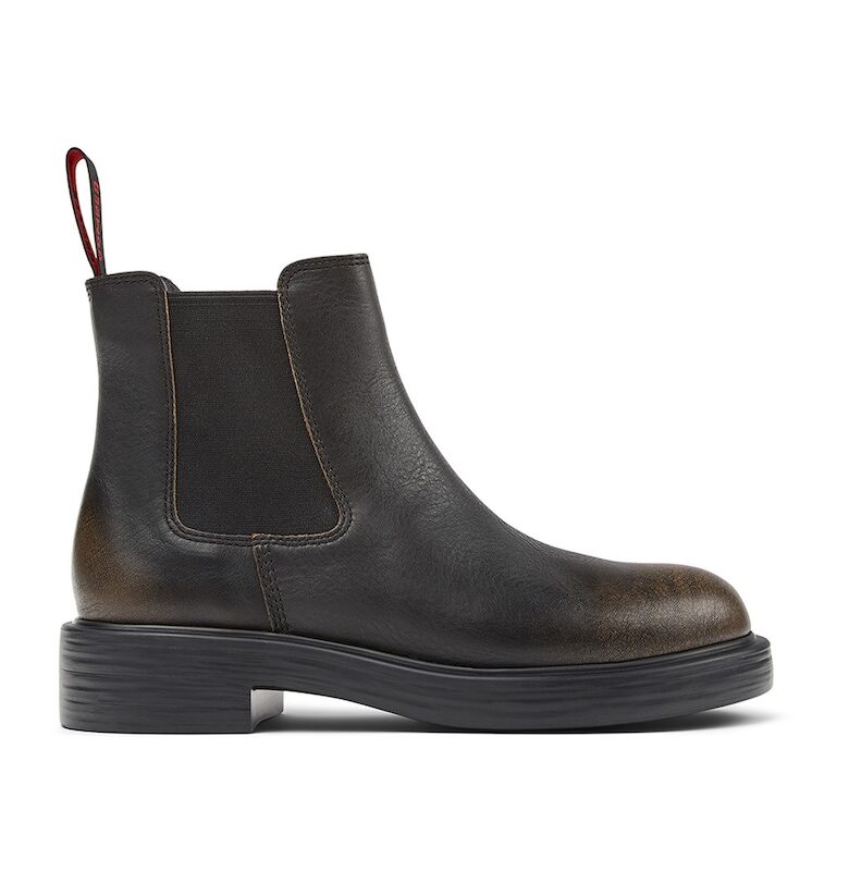 Кожени боти Chelsea със захабен ефект - Кафяв Camper