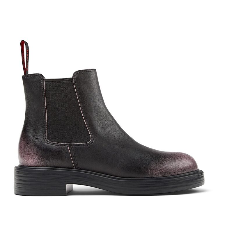 Кожени боти Chelsea със захабен ефект - Черен/Лилав Camper
