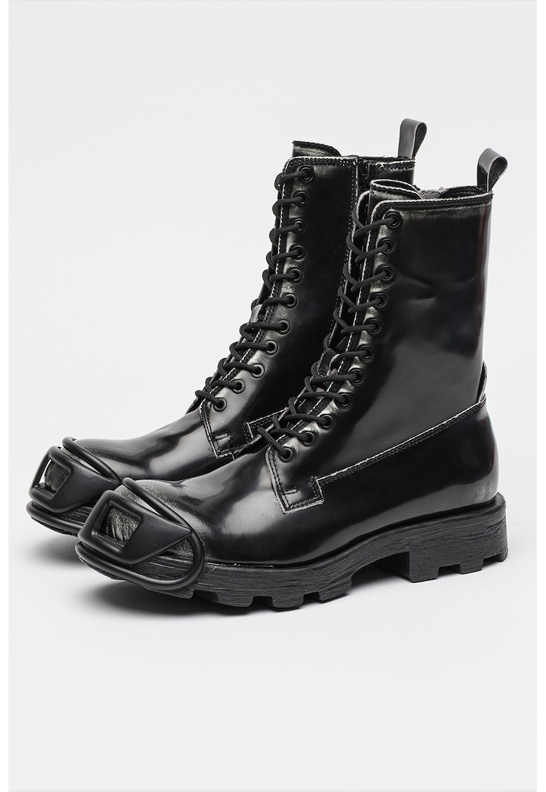 Кожени боти D-Hammer с метален връх - Черен Diesel