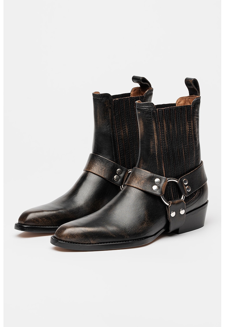 Кожени боти Helena - Черен PARIS TEXAS