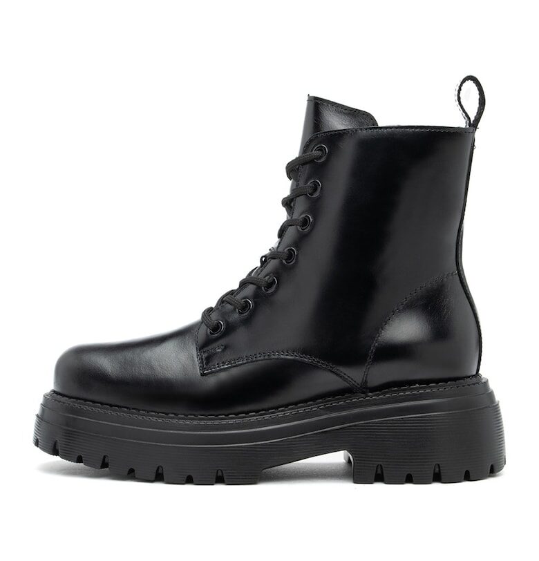 Кожени боти Natalie с масивен дизайн - Черен RYLKO