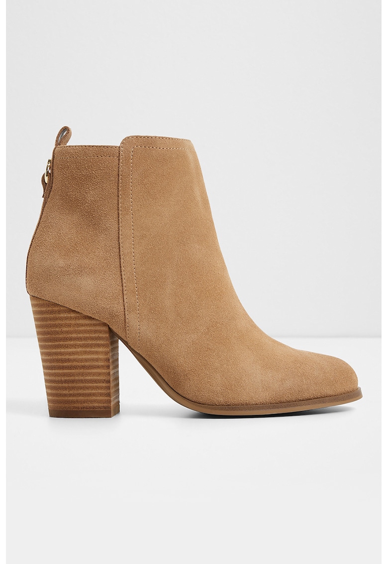 Кожени боти Noemia с ток и релеф - Светлокафяв Aldo