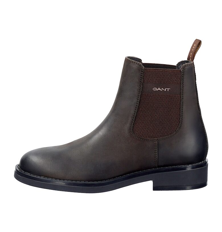 Кожени боти Prepdale тип Chelsea - Тъмнокафяв Gant