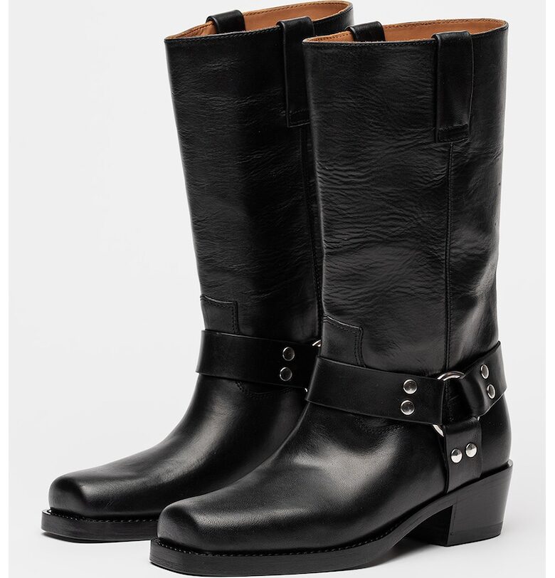 Кожени боти Roxy - Черен PARIS TEXAS