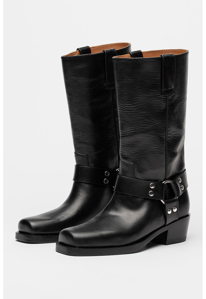 Кожени боти Roxy - Черен PARIS TEXAS