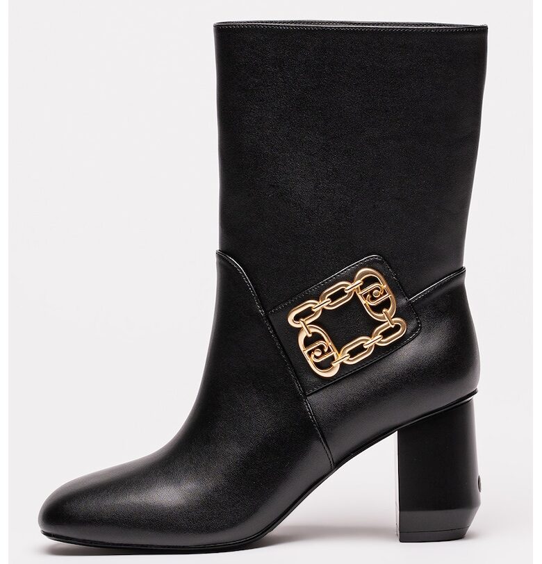 Кожени боти Samy с метален детайл - Черен Liu Jo