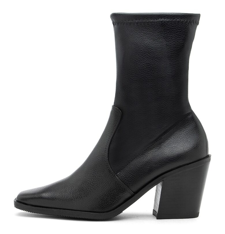 Кожени боти Sawa със синтетика - Черен RYLKO