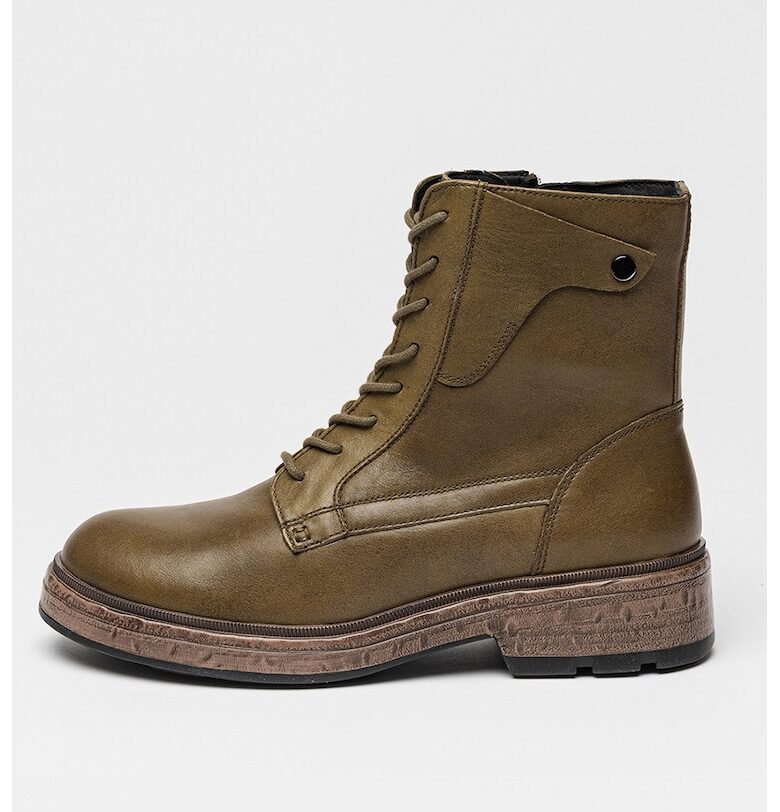 Кожени боти Swelen - Маслинено зелено Geox