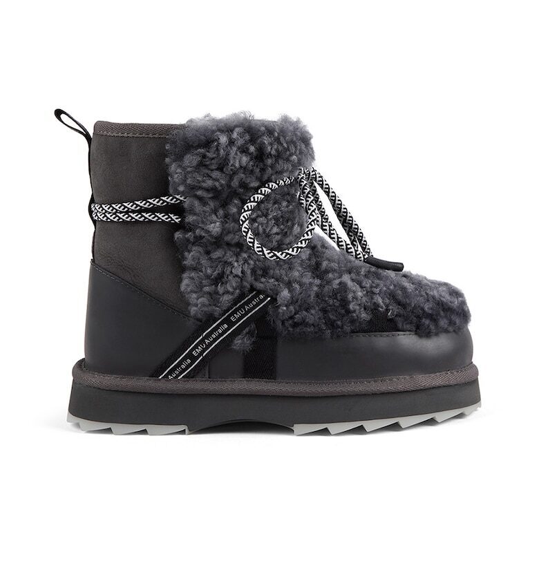 Кожени боти - Антрацитно сиво Emu