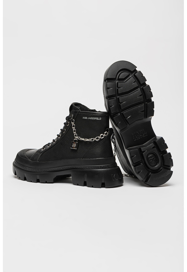 Кожени боти - Черен Karl Lagerfeld