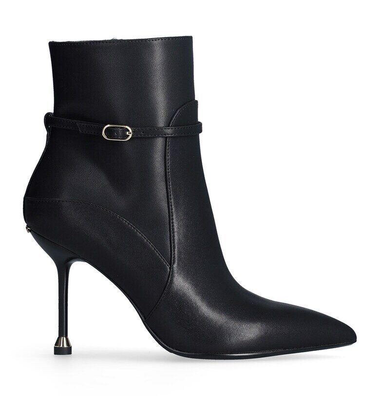 Кожени боти с декоративни каишки с тока - Черен Liu Jo