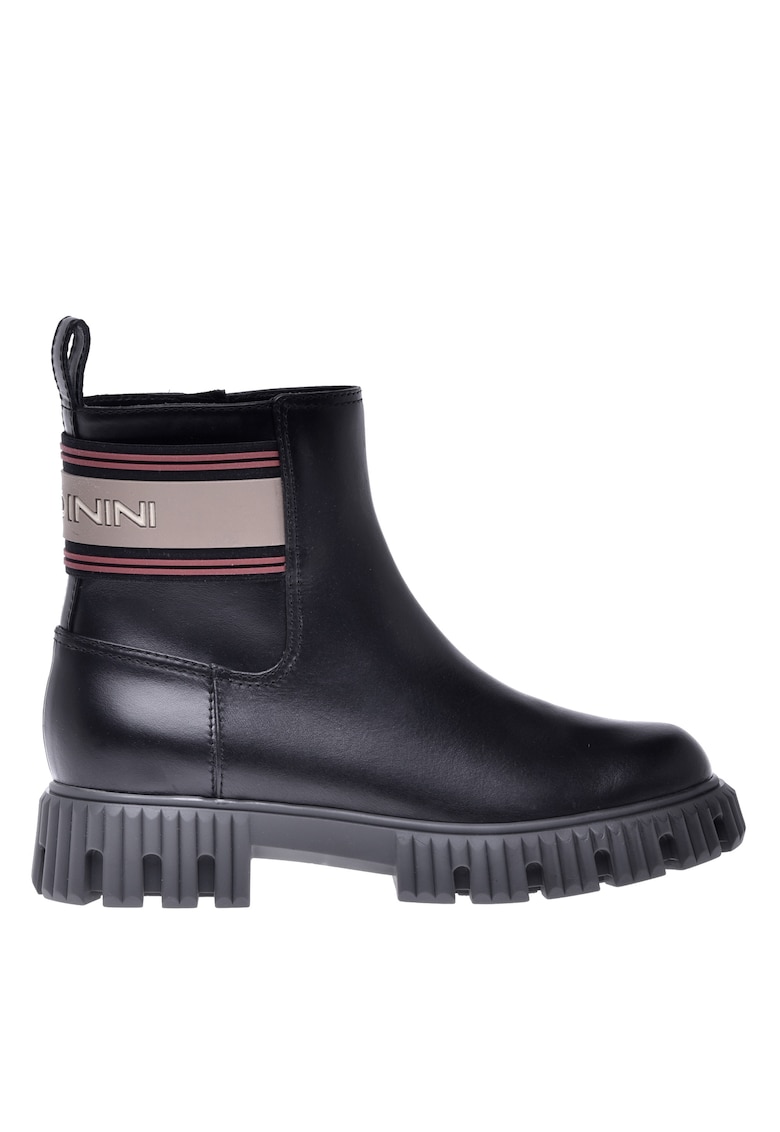 Кожени боти с лого - Черен Baldinini