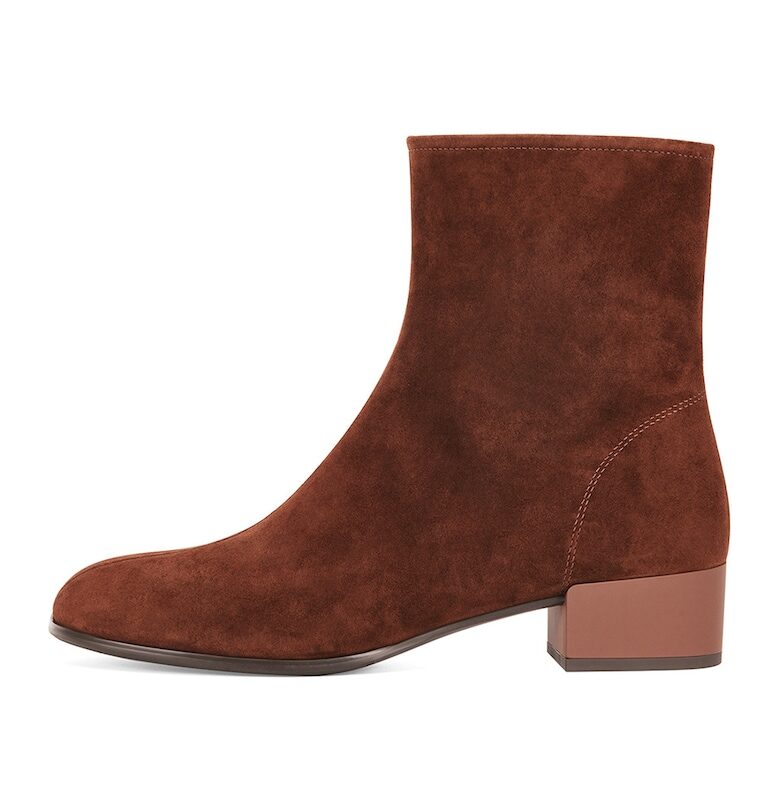 Кожени боти с масивен ток - Кафяв Potamy