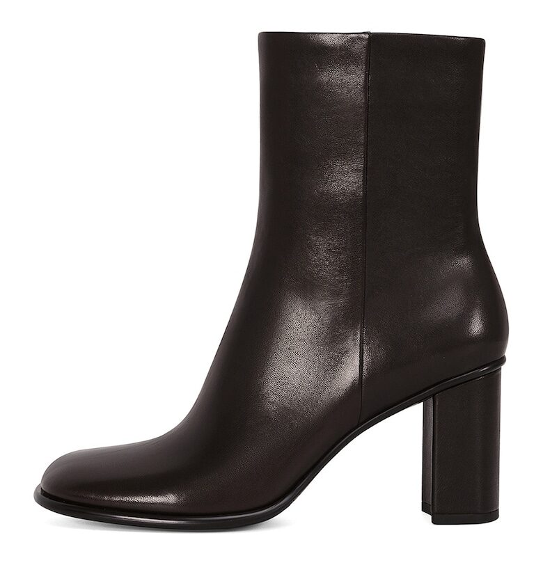 Кожени боти с масивен ток - Тъмнокафяв Potamy