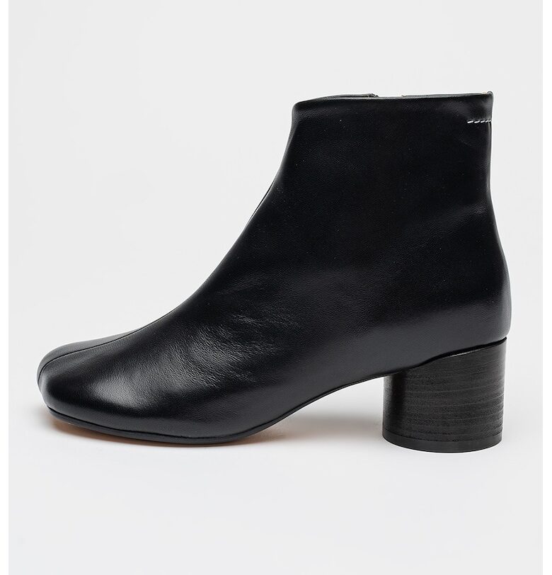 Кожени боти с масивен ток - Черен MM6 MAISON MARGIELA