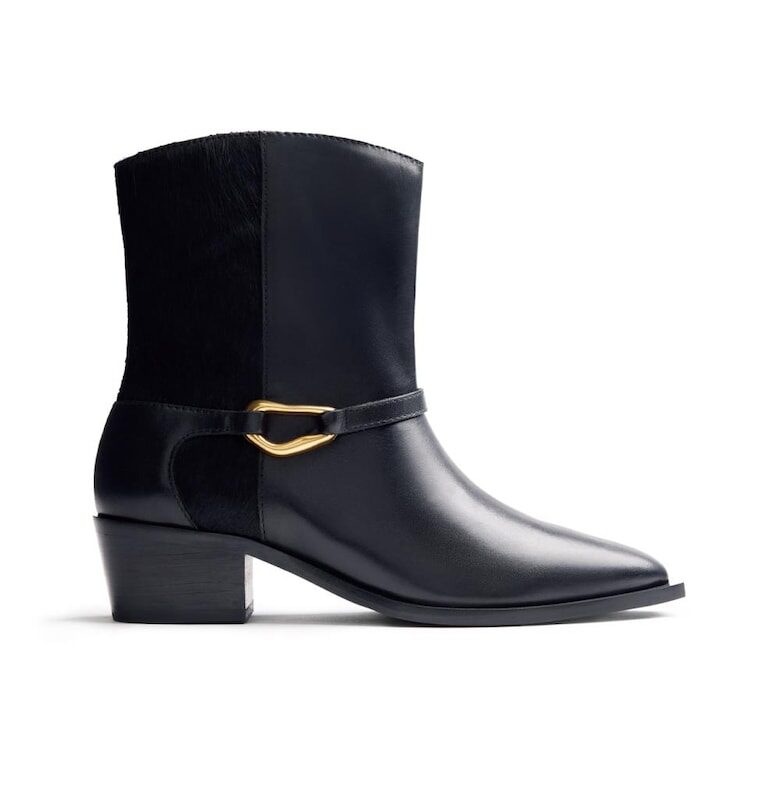 Кожени боти с метален детайл - Черен Gioseppo