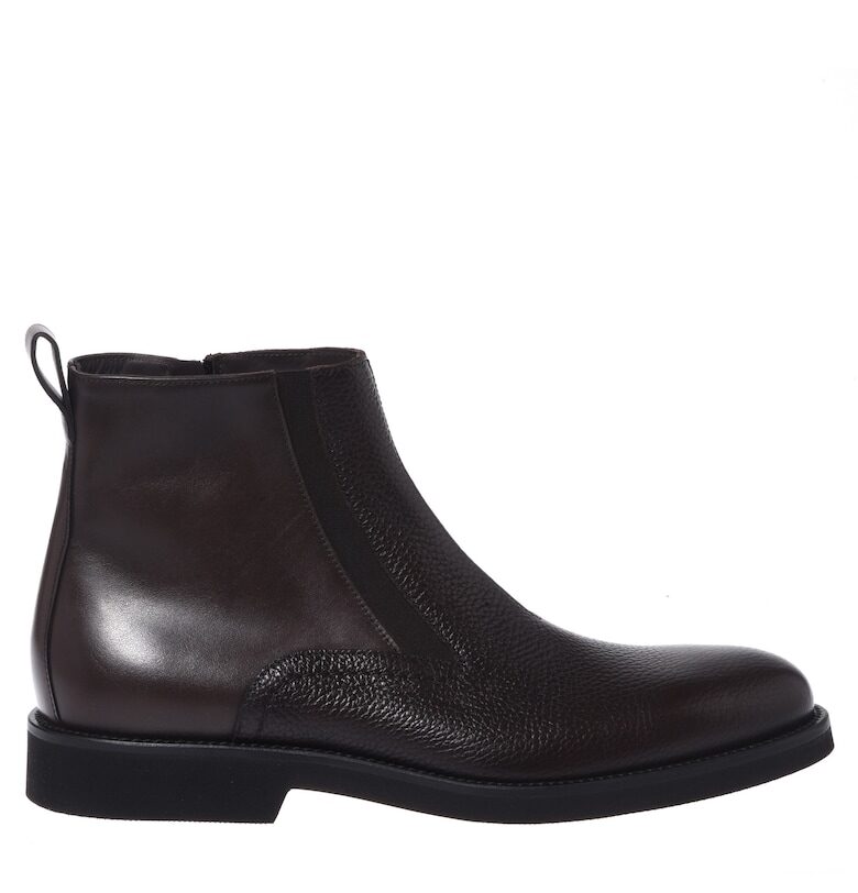 Кожени боти с овален връх - Тъмнокафяв Baldinini