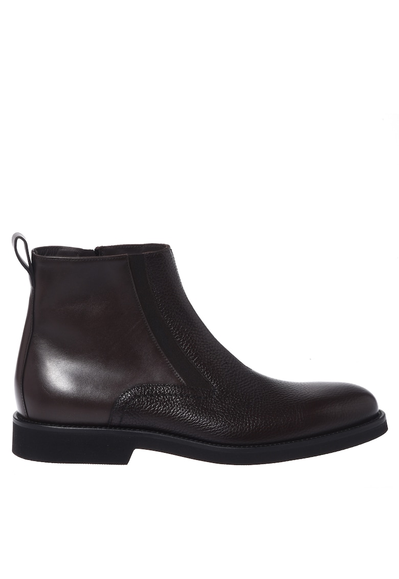 Кожени боти с овален връх - Тъмнокафяв Baldinini