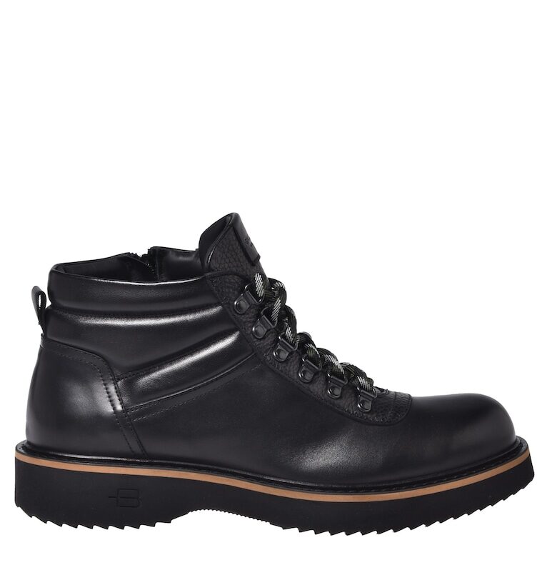 Кожени боти с овален връх - Черен Baldinini