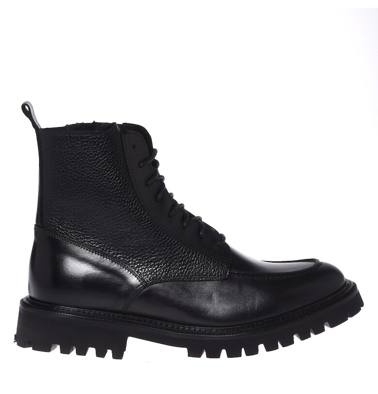 Кожени боти с овален връх - Черен Baldinini