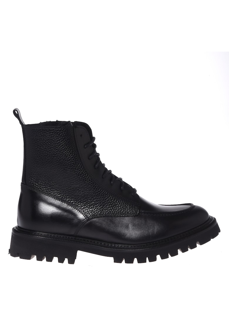 Кожени боти с овален връх - Черен Baldinini