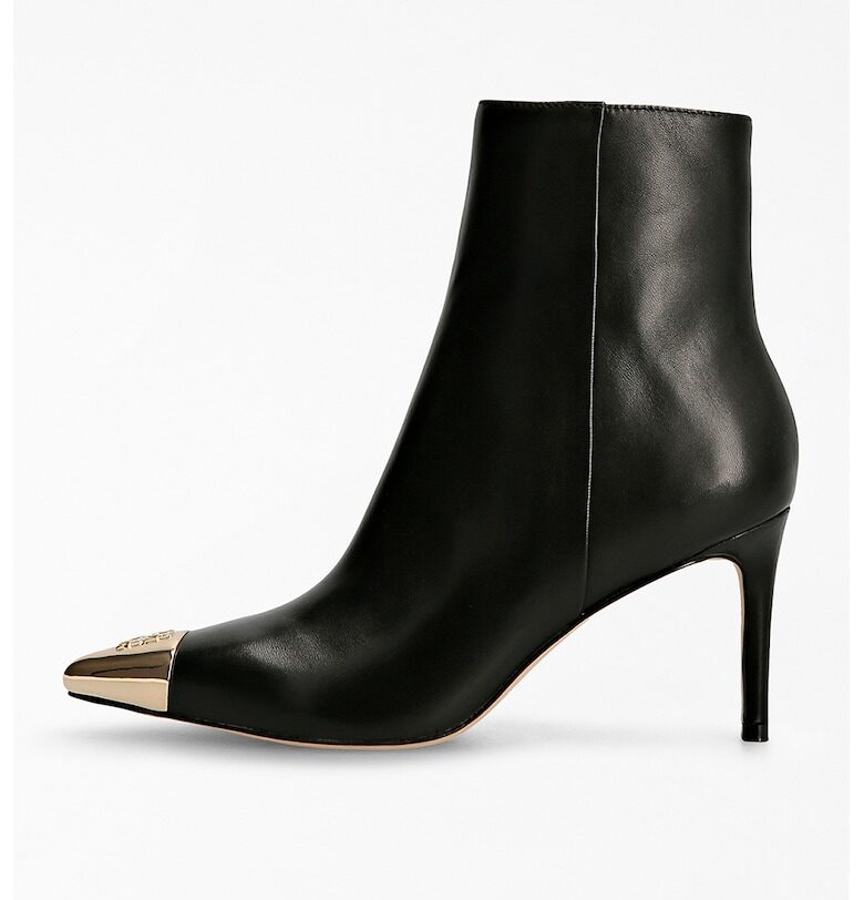 Кожени боти с остър връх - Златист/Черен GUESS