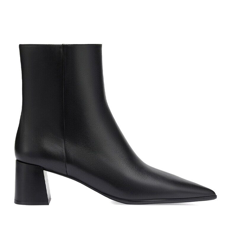 Кожени боти с остър връх - Черен Potamy