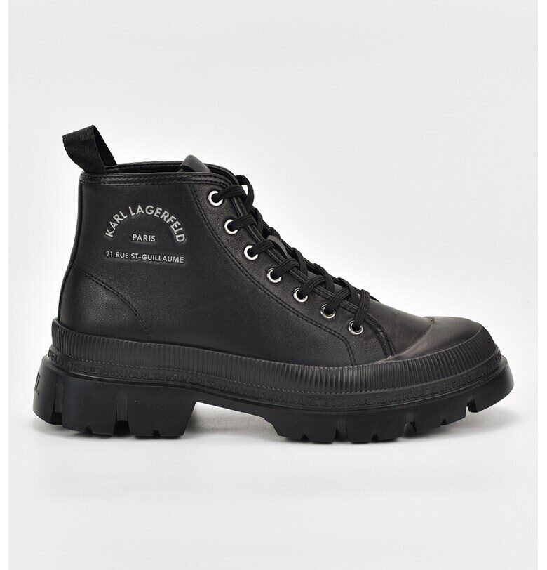 Кожени боти с подсилен връх - Черен Karl Lagerfeld