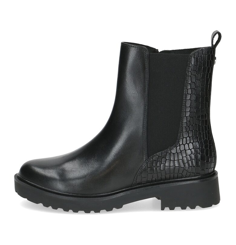 Кожени боти с текстил - Черен Caprice