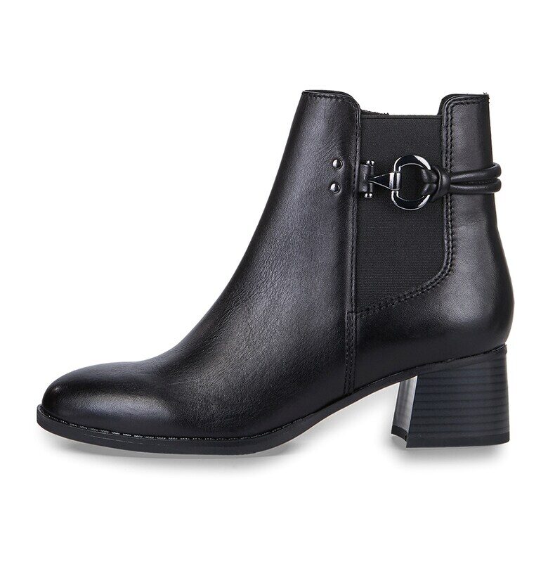 Кожени боти с текстил - Черен Marco Tozzi