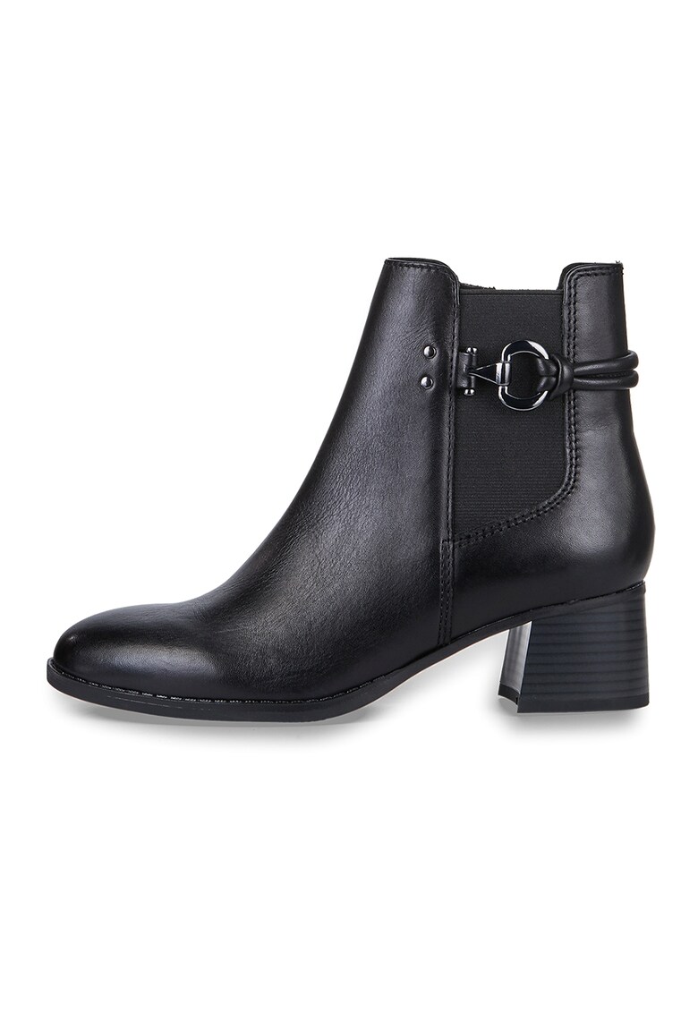 Кожени боти с текстил - Черен Marco Tozzi