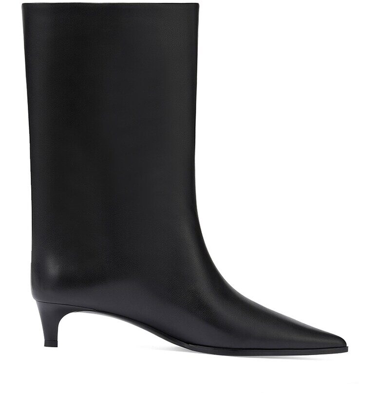 Кожени боти с ток - Черен Potamy