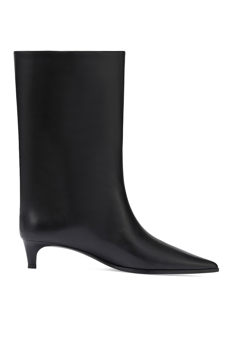 Кожени боти с ток - Черен Potamy