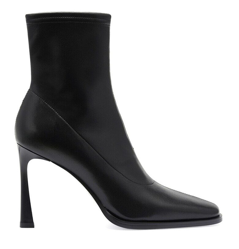 Кожени боти с ток - Черен Potamy