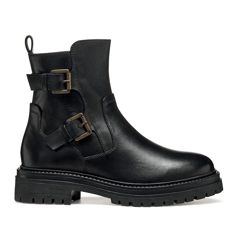 Кожени боти с тока - Черен Geox