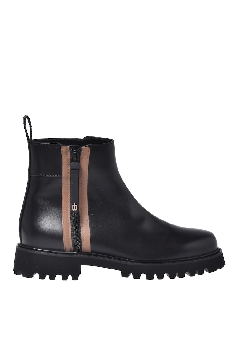 Кожени боти с цип - Черен Baldinini