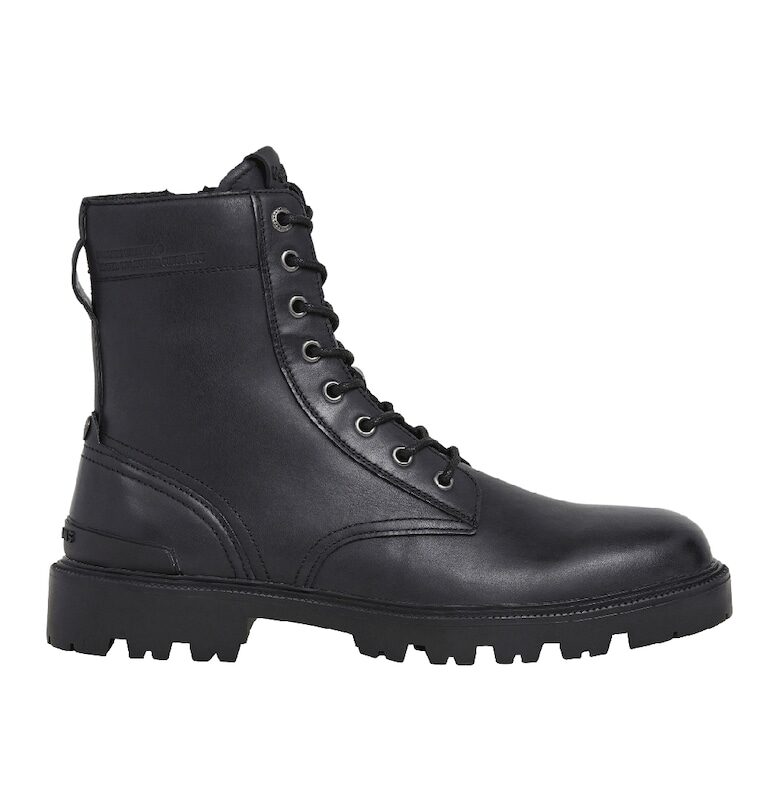 Кожени боти с цип - Черен Pepe Jeans London