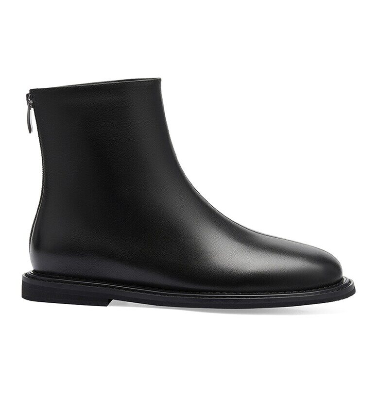 Кожени боти с цип - Черен Potamy