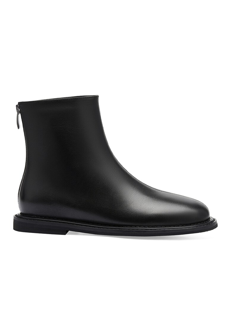 Кожени боти с цип - Черен Potamy