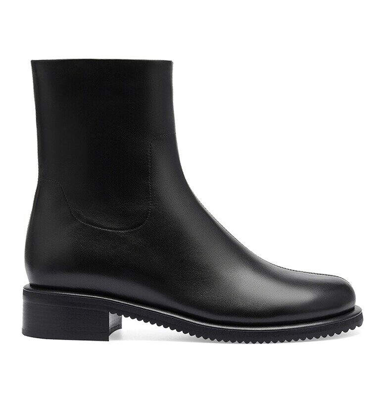 Кожени боти с цип - Черен Potamy