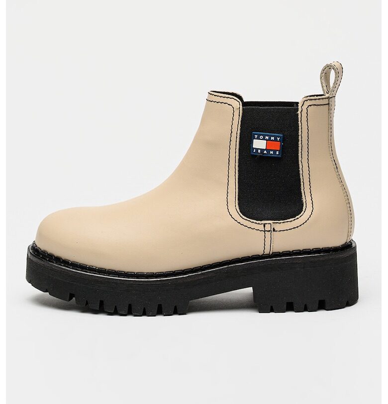 Кожени боти челси - Крем Tommy Jeans