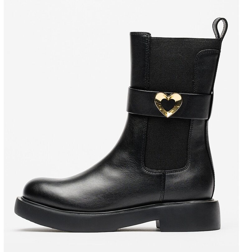Кожени боти челси - Черен Love Moschino