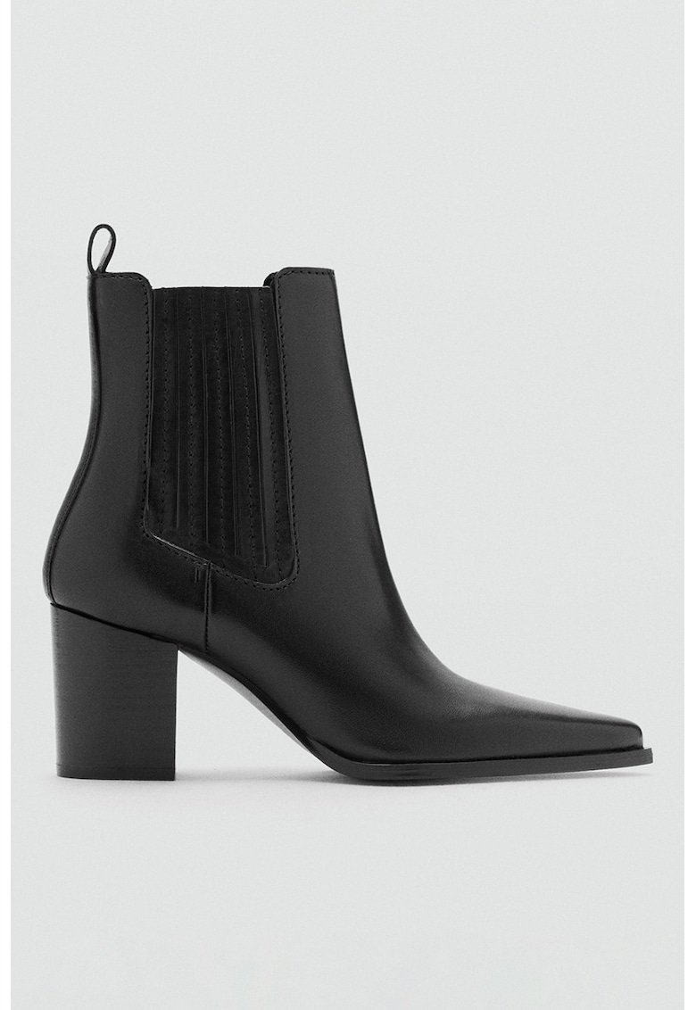 Кожени боти челси - Черен Mango