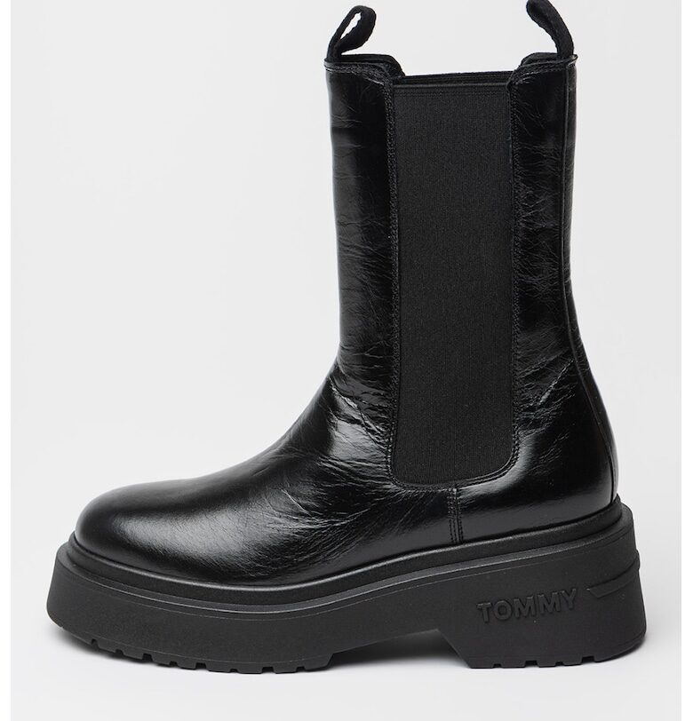 Кожени боти челси - Черен Tommy Jeans