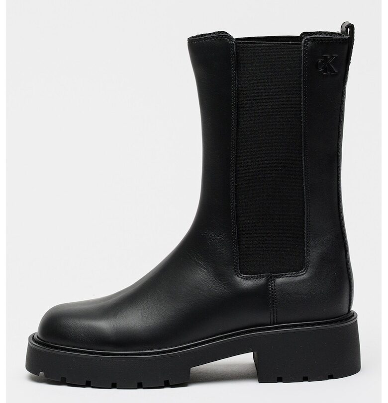 Кожени ботуши Chelsea до прасеца - Черен CALVIN KLEIN JEANS