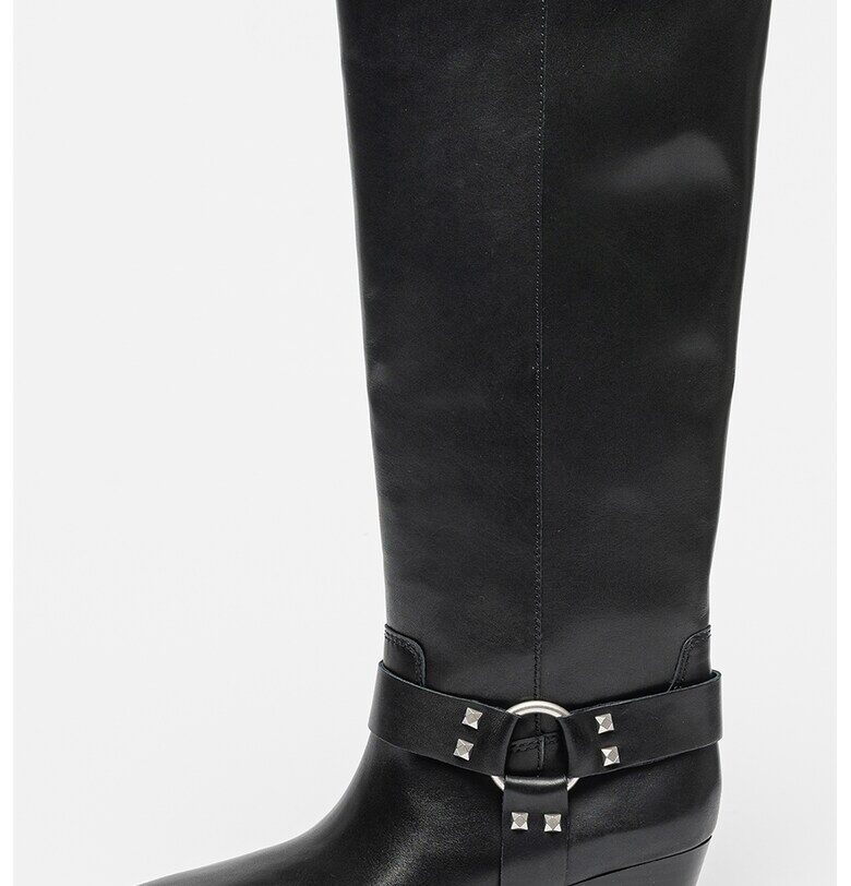 Кожени ботуши до коляното Faith - Черен ASH