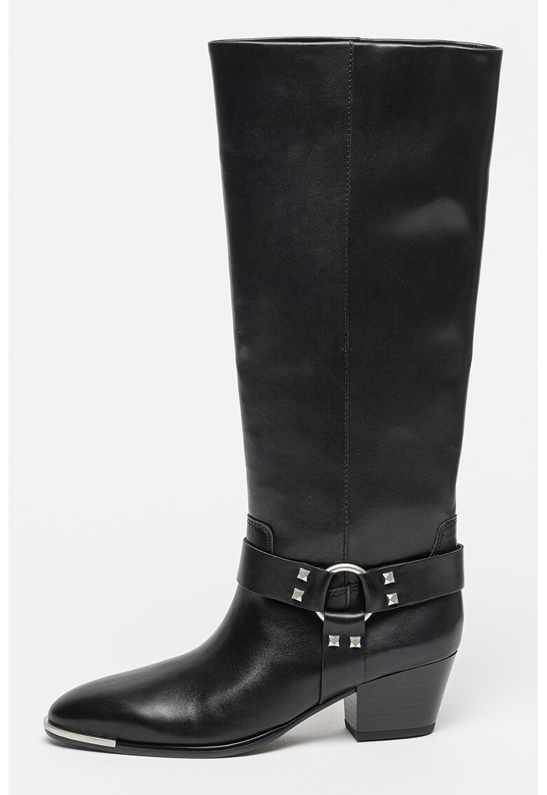 Кожени ботуши до коляното Faith - Черен ASH