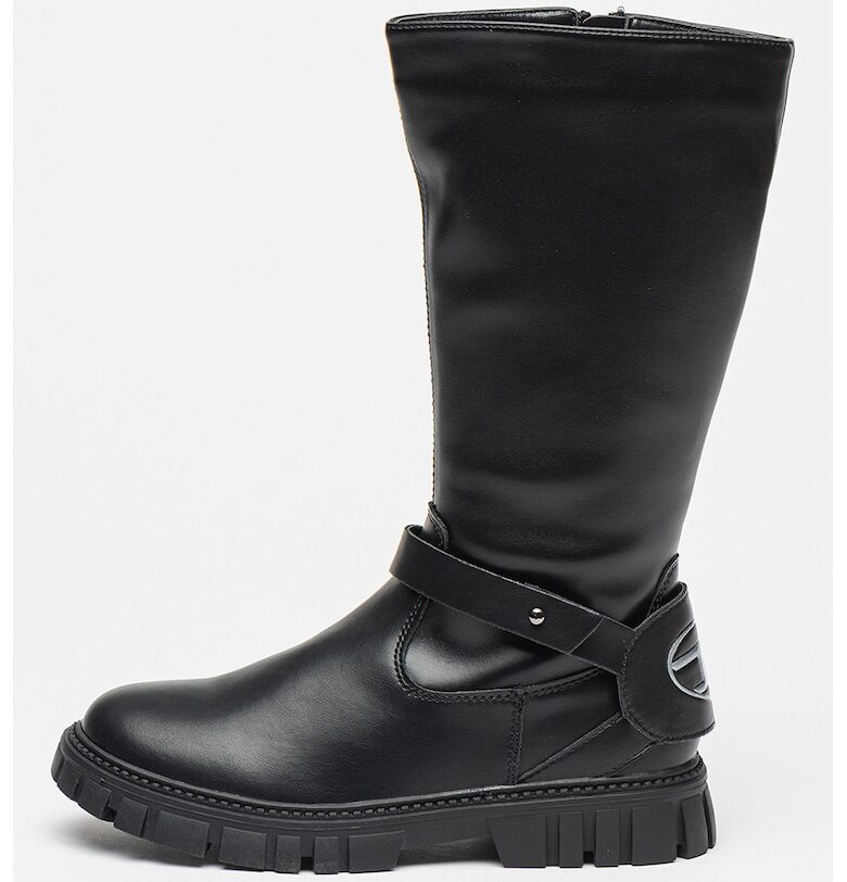 Кожени ботуши до коляното Hammer - Черен/Сребрист Diesel