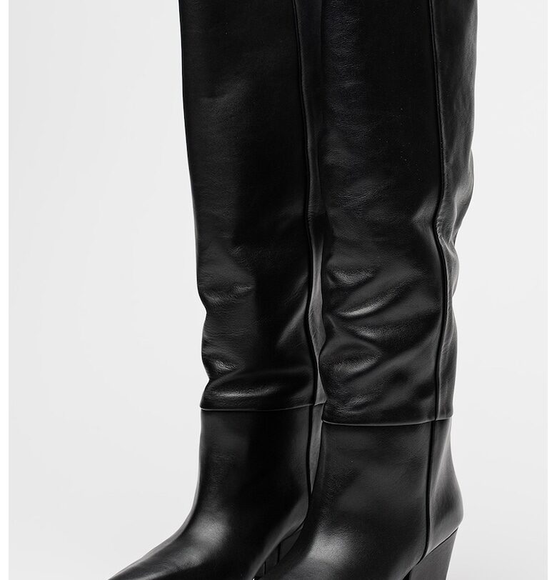 Кожени ботуши до коляното Jane - Черен PARIS TEXAS