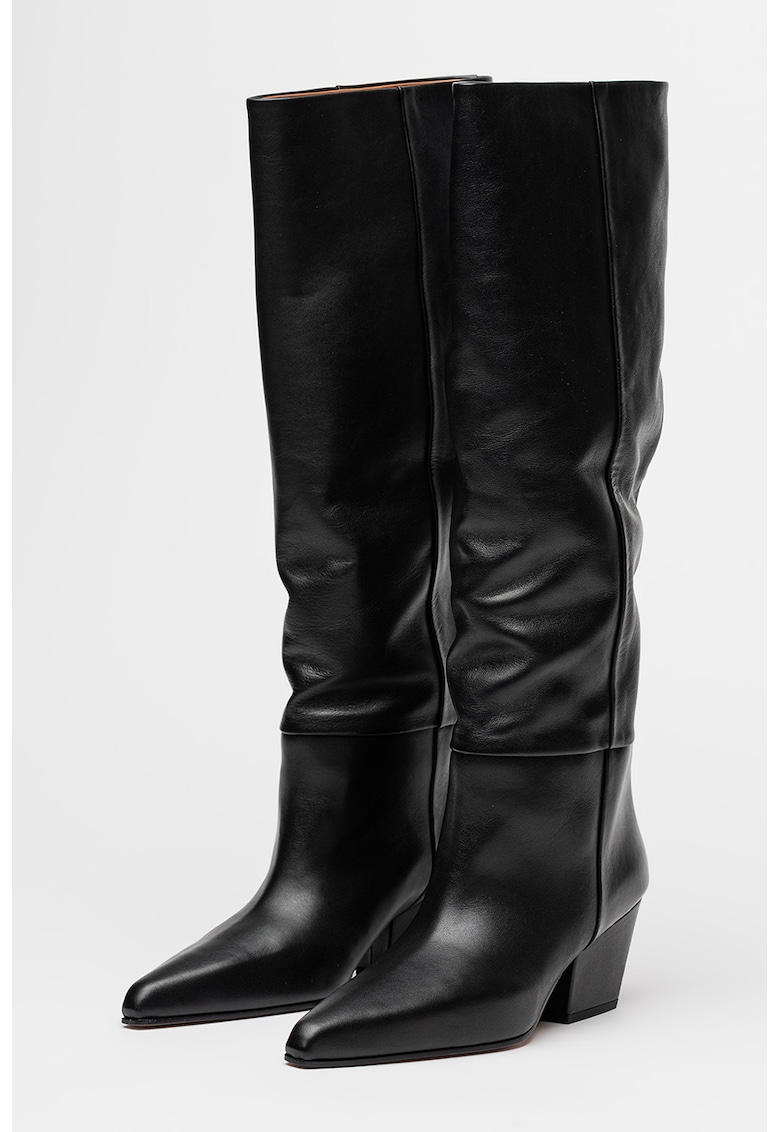Кожени ботуши до коляното Jane - Черен PARIS TEXAS